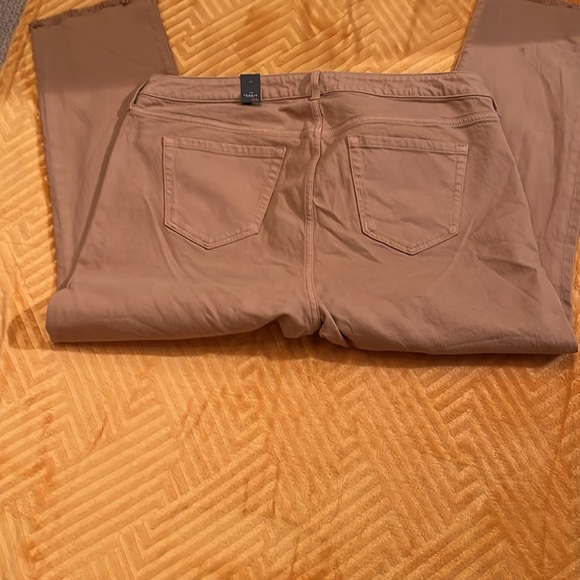 New! Torrid High Rise Straight Leg Raw Hem Tan Jeans Denim with Button Fly - 18R - Picture 6 of 9